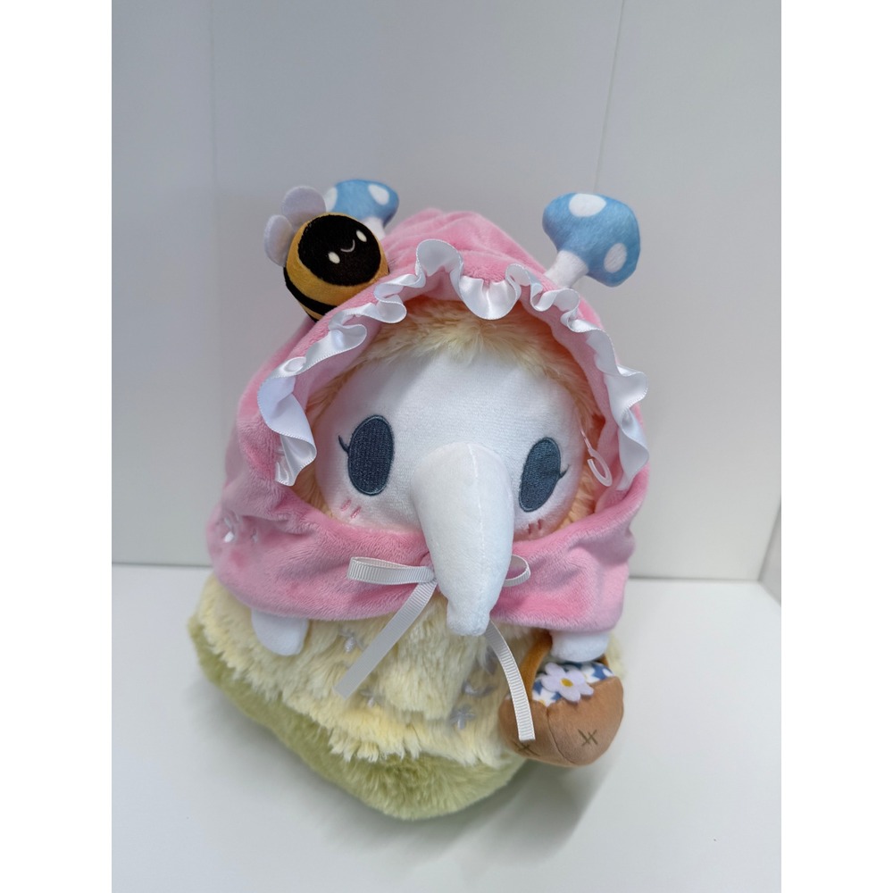 Squishable  Spring Mushroom Plague Nurse Pink Hood Yellow Stuffed Animal 10 inch